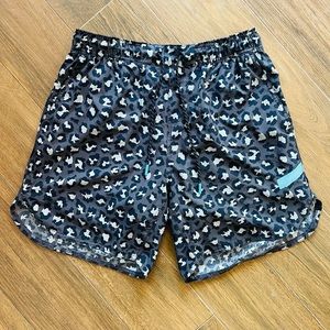 Legends Luka Shorts, Black Leopard Print, Medium 7” with Liner